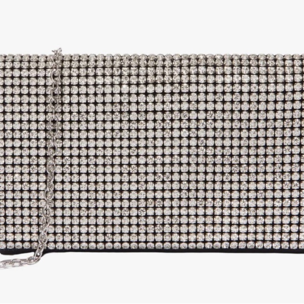 Elegant Silver Crystal Clutch